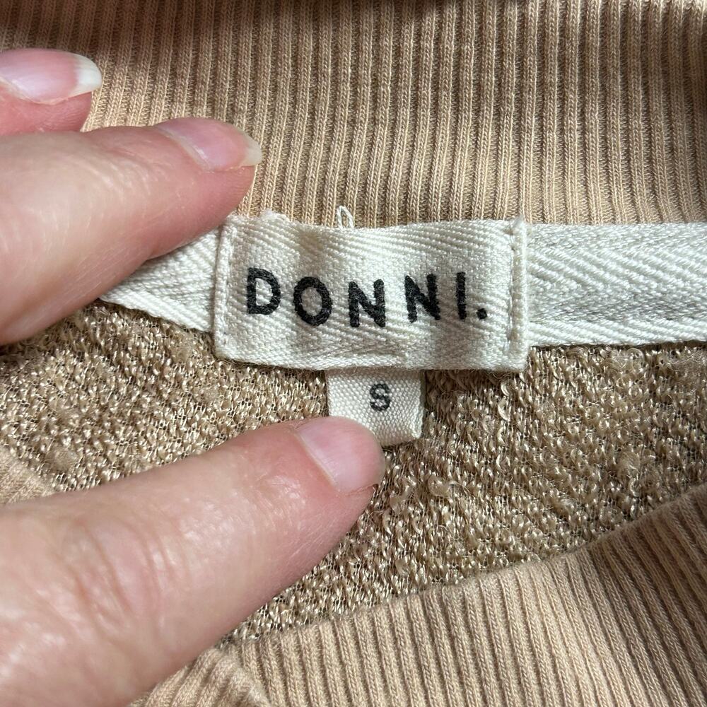 Donni Women's Mini Sherpa Henley Camel Tan Long Sleeve Shirt S Small - Picture 7 of 8
